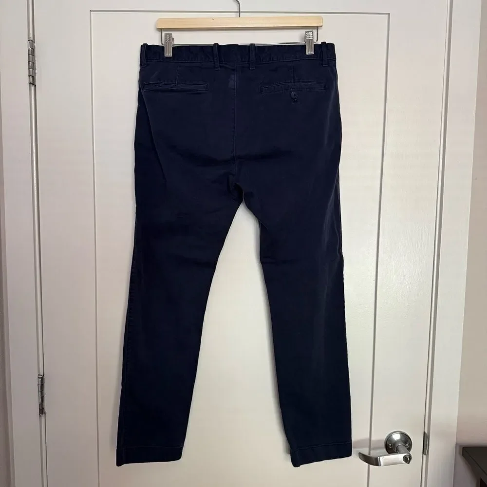 J Crew Flex Slim Fit Pants Mens Sz 33x30 Blue Chino Preppy Career Business